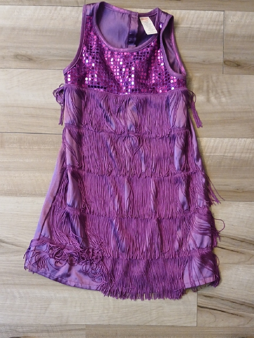 Gymboree Halloween Flapper Costume Sequin Fringe Dress Size 5-6 Flaw(k)